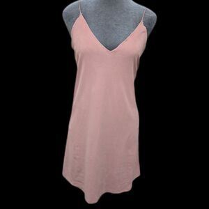 Forever 21 Pink Camisole Knit V-Neck Slip Dress Size L